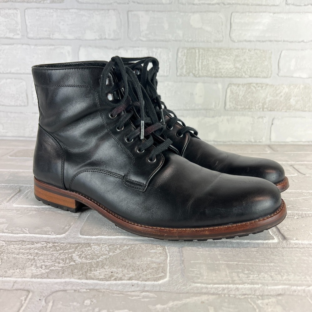 Warfield & Grand Chukka Boots Mens 9.5 Black Leather Lace Up Park Classic Preppy